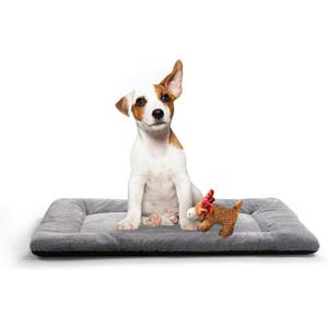 Dog Beds Crate Pad for Medium Dogs Fit Metal Dog Kennel,Ultra Soft Puppy Bed Washable & Anti-Slip Kennel Pad for Dogs Cozy Sleeping Mat,Gray 30inch