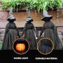 Halloween Decorations, Set of 3 Light Up Witches Holding Hands Witches with Stakes，Witch Glowing Head Waterproof for Outside Garden Statue Decoration Grass Lawn or Patio
