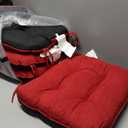 Basic Beyond Chair Cushions for Dining Chairs 6 Pack, Chair Cushion with Ties and Non Slip Backing, 15.5 x 15.5 inches Tufted Chair Pads for Dining Chairs, Red