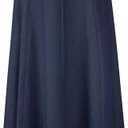 Womens Basic Ultra Soft Lightweight Denim Fit and Flare A-Line Ankle Length Maxi Skirt (L)