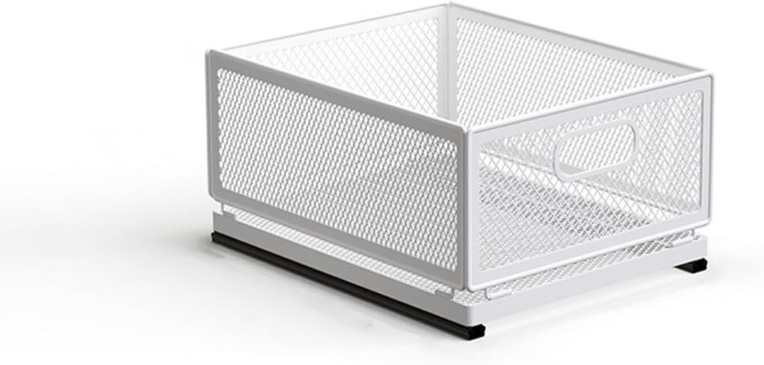 Pull Out Cabinet Organizer, Slide Out Drawers Fixed with Adhesive Nano Film, Pantry Shelves Sliding Drawer Storage Organization for Kitchen/Bathroom/Bedroom (11.8*9.4*6.1inch/30*24*15.5cm)