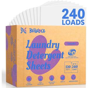 Laundry Detergent Sheets - 240 Loads Girls Lavender Laundry Sheets for Dorm,College,Home, Hotel,Apartment,Camping,Cruise,Road Trip,Beach Vacation,Backpack,Small Space, Family School Travel Essentials