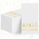 Horaldaily 100 Christmas Disposable Paper Decorative Guest Napkins, White Gold Foil Christmas Tree Hand Towel for Party Lunch Dinner Kitchen Bathroom