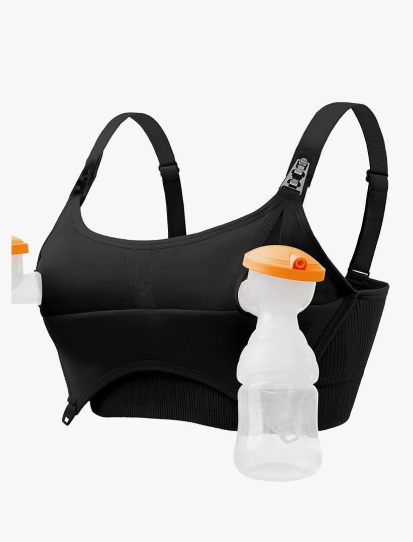 Pumping Bra Hands Free Seamless Comfort PatentedClasps Nursing and Pumping Bra in One Breast Pump Bra All Day Wear S