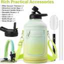 DYSANKY Insulated Water Bottle | Thickened Stainless Steel Vacuum Metal | Portable Sports Half Gallon Large Water Jug for Gym and Hiking with Straw, Carrier Bag, Handle Strap | BPA-Free 64 oz