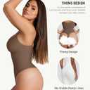 FeelinGirl Shapewear Bodysuit for Women Tummy Control Waist Bodysuit Thong Shapewear Body Shaper Going Out (Brown, S)