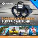 Rave Sports Electric Air Pump – Portable High Speed Inflator/Deflator for Inflatables, Water Slides, Air Mattresses & Pool Toys with 5 Adaptors