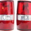 Tail Light Assembly Compatible with Ford F-150 F150 2004 2005 2006 2007 2008 Driver and Passenger Side Rear Brake Light Housing Replace FO2800182, FO2801182, 5L3Z-13405-CA, 5L3Z-13404-CA