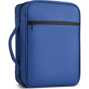 Bible Cover, Bible Carrying Book Case for Women,Protective Church Organizer Holder Bag with Handle Pockets,Christian Gift for Girls Boy and Men Blue