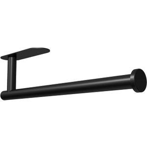 Paper Towel Holder Under Cabinet Wall Mount for Kitchen Towel, Self-Adhesive Bar, Rack, SUS304 Stainless Steel 13 inch (BlackA, 1)