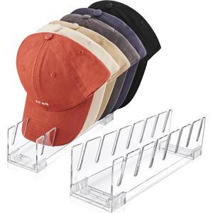 SMARTAKE Hat Stand for Baseball Caps, 2 Pcs Hat Organizer for 14 Baseball Caps, Hat Racks for Baseball Caps, Hat holder Display and Organizer for Bedroom, Closet, Dresser, Office