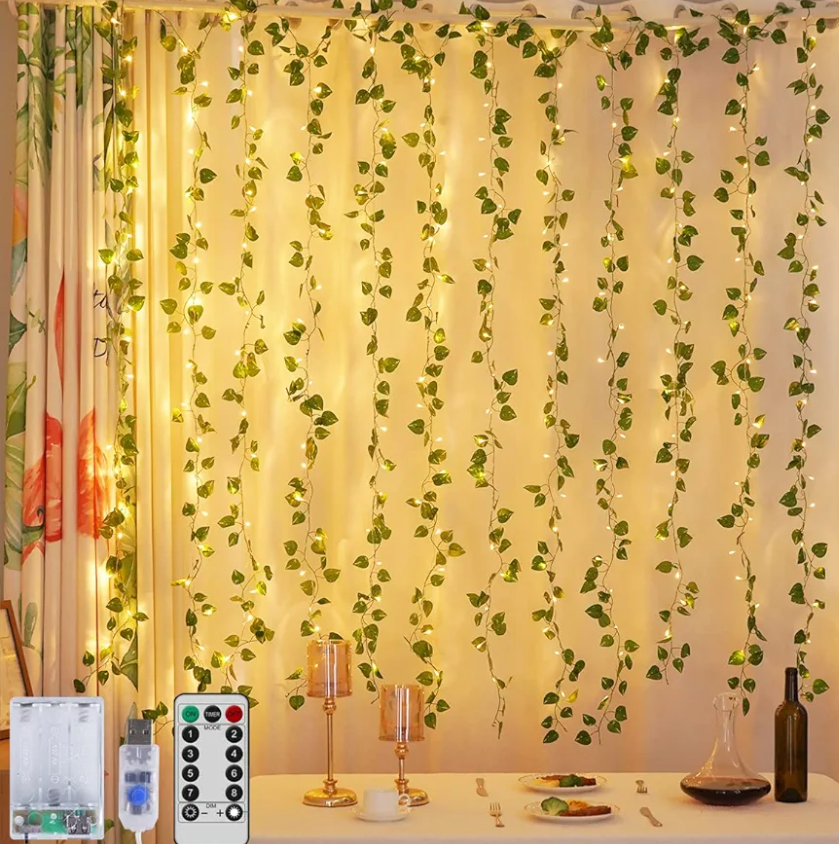 Curtain  Vines Fake Ivy Vines Curtain String Light 3,5x5 ft