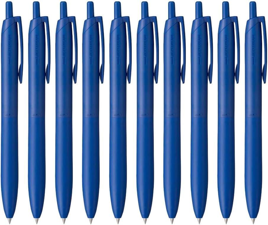 Uni Jetstream Single Ballpoint Pen, Equipped with 0.5mm Lite Touch Ink (Blue), Blue Body, SXNLS05.33, Set of 10