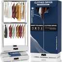 Clothes Dryer, Portable Foldable Drying Machine with Timer, Easy Carry Laundry Drying Wardrobe with Large Capacity, Electric Dryer/Rack for Home | Appartments | RV (Blue DF1)