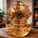 Vintage Handmade Marine Divers Diving Helmet Miniature US Navy Copper Finish Scuba Diving Divers Helmet Movie Prop Collectible Helmet Home & Table Decor