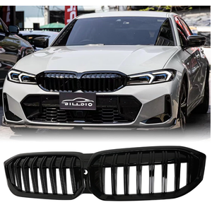 G20 Grille, Front Kidney Grille ABS Single Slats Gloss Black