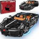 Sports Car Building Blocks Set for Adults, La Voiture Noire 1:10 Scale Race Car Model Building Toy Set Super Cars Display Model Collectible Set Gifts for Boys Teens Age 8+ (1949PCS)