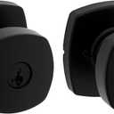 Kwikset Arroyo Knob Entry Door Knob with Lock and Key, Secure Keyed Handle Exterior, Front Entrance and Bedroom, Matte Black, Pick Resistant SmartKey Rekey Security and Microban