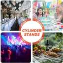7 Pack Cylinder Stands for Party, 11.8"+15.7" Round Pedestal Stand, Foldable Cardboard Columns Cylinder Tables, Pedestal Display Plinth Pillars with Balloon & Pump for Wedding Birthday Party
