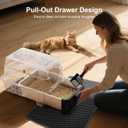 FURTIME Stainless Steel Litter Box with Lid, XL Extra Large Cat Litter Box for Big Cats, Enclosed Drawer Metal Litter Boxs with High Sided, Include Scoop & Mat, Front & Top Entry, Odor Free, Non-Stick
