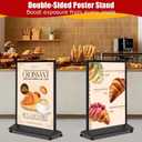 Sidewalk Sign Heavy Duty - 24x36 Inch Double-Sided Poster Stand with 360 Rotating Wheels, Rolling Metal Sandwich Board Floor Standing Sign Holder for Event Businesses Outdoor, Frame Only