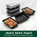 Glotoch Meal Prep Containers 32oz 50 Pack(100 Piece) with Lids, 1-compartment Plastic food storage containers Reusable, Bento boxes for portion control & takeout, Microwave/freezer/dishwasher safe