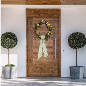 2 Pieces Easter Wreath Sash for Front Door, Green Plaid Polyester Spring Bows for Wreaths Accessories for Home Wedding Birthday Decorations, Sashes