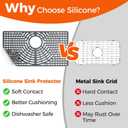 Snuggery Silicone Sink Protector for Kitchen Sink 28" x 15" Flexible Sink Mat, Heat Resistant Grid, Non-Slip Rack, Easy to Clean Dishwasher Safe Fits Farmhouse, Single & Double Bowl Sinks