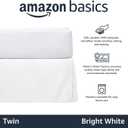 Amazon Basics Lightweight Pleated Bed Skirt, Twin, Bright White, Solid