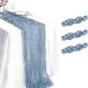 3 Pack Dusty Blue Cheesecloth Table Runner 21 x 120 Inch Boho Gauze Sheer Table Runner 10FT Long for Wedding Baby Shower Bridal Shower Easter Holiday Birthday Home Home Decoration Decor