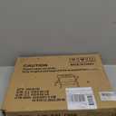 Smuxee Gold Luggage Rack, Foldable Suitcase Stand with Fabric Storage Shelf, Luggage Holder with 4 Nylon Straps for Guest Room Bedroom Hotel