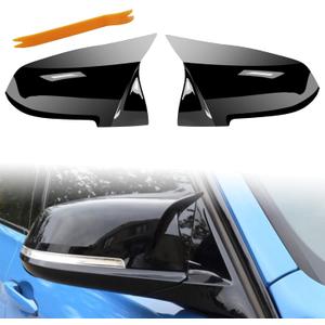 Door Mirror Covers,Glossy Black Replacement Rearview Side Mirror Covers Caps Rearview Replacement for BMW F20 F22 F23 F30 F31 F32 F33 F36 F87 M2 X1 E84