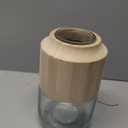 HD 8in Wood/Clear Glass Vase