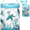 Beach Gifts Heavy Duty Clear Lotion Toiletry Bags for Travel Sunscreen Makeup Cosmetic Pouch Cylinder Bag Waterproof Portable Trip Bag with Handle Zipper(Turtle)