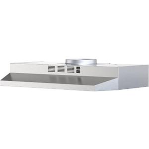 FIREGAS 30 Inch Under Cabinet Range Hood, 300 CFM Powerful & 45dB Quiet Vent Hood, Slim Stainless Steel Stove Hood for Kitchen & Apartments, 2-Speed Exhaust Fan, Ducted/Ductless Convertible