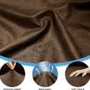 Couch Cover Leather Look 3 Seater Couch Sofa Cover 1-Piece Sofa Slipcover Stretch Furniture Protector with Elastic Bottom & Pockets(Sofa, Dark Brown)