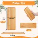 10 Pcs Wood Serving Trays, Rectangle Bamboo Tray for Bathroom, Wooden Serving Platter Vanity Tray for Dresser Snack Food Dinner Kitchen, 11 x 4 Inch(Rounded Edges)