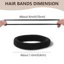 4 x Hair Ties, 150 PCS No Damage, Hair Elastics Hair Accessories for Women Girls, Thick Seamless Hair Ties - Black