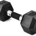 Yes4All Rubber Grip Encased Hex Dumbbell  Hand Weights With Anti-Slip 5-50 LBS Single (D. 20 Pounds)