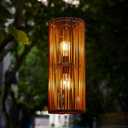 Solar Lanterns Outdoor Hanging Lantern Warm White Light Edison Style Bulb Yard Garden Wedding Home Parties Patio Decoration Waterproof Outdoor Floor Lamp Brown (Modern)