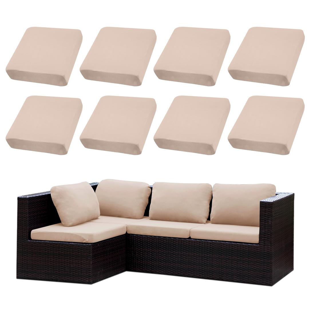 SUKAIKEQA Outdoor Cushion Covers Set,14PCS Patio Furniture Couch Seat Slipcovers, Replacement for Sofa Sectional Chair(Cover，Only)