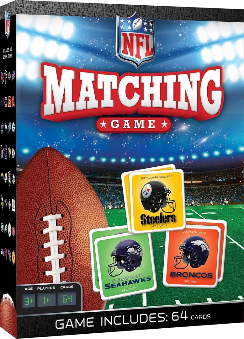 MasterPieces Sports Games - NFL Matching Game - Game for Kids and Family - Laugh and Learn