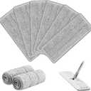 Flat Mop Head Replacement Pads Compatible with Joy-MOOP Mop and Bucket Set, Reusable Washable Squeeze Microfiber Mop Refills for Oshang Bosheng Mop - 13" X 4.9", Grey Only