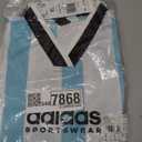 adidas Women's Tiro Colorblock Cropped Tee, White/Light Aqua, X-Large