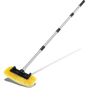 ZIMISI 59" Car Wash Brush with Long Handle, No Scratch Soft Bristle Cleaning Brush, Extendable Windshield Cleaner Tool, Car Cleaning Kit for Boat, RV, Truck, House Siding, Solar Panel (Yellow)