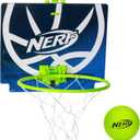 Nerf Mini Over the Door Basketball Hoop - Nerfoop Indoor Basketball Hoop for Kids - Toy Door Basketball Hoop + Mini Foam Basketball Game Set - Perfect for Bedroom Indoor Basketball - Green