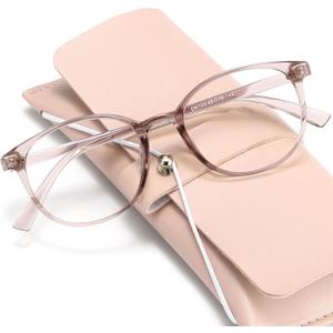 miyya Blue Light Blocking Glasses Women, Fashion Round Transparent Anti Blue Light Glasses with Anti Eyestrain & UV Glare