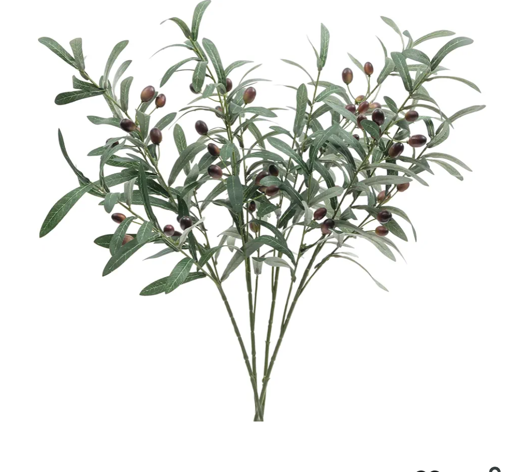 SHACOS 4 PCS 28 inch Artificial Olive Branches for Vases Greenery Olive Stems Faux Tree Branch Twig for Home Wedding Shop Office Garden Decor DIY Floral Crafts