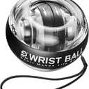 JIN BD Wrist Trainer Ball Auto-Start Gyroscopic Forearm Exerciser Gyro Ball for Strengthen Arms, Fingers, Grip and Muscles (Black (No Light))
