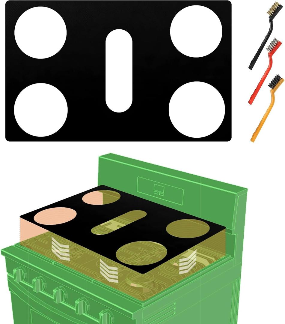 Stove Top Protector for Whirlpool 5-Burner Cut 30-Inch Model WFGS5030RZ WFGS5030RS WFGS5030RW WFGS5030RB WFGS5030RV | Gas Range Top Cover & Burner Liners | Easy Clean